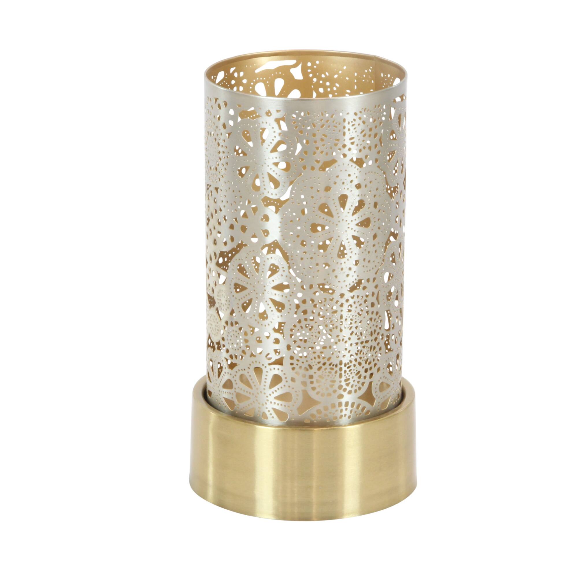 Set of 2" Gold Metal Eclectic Lantern, 8", 10"